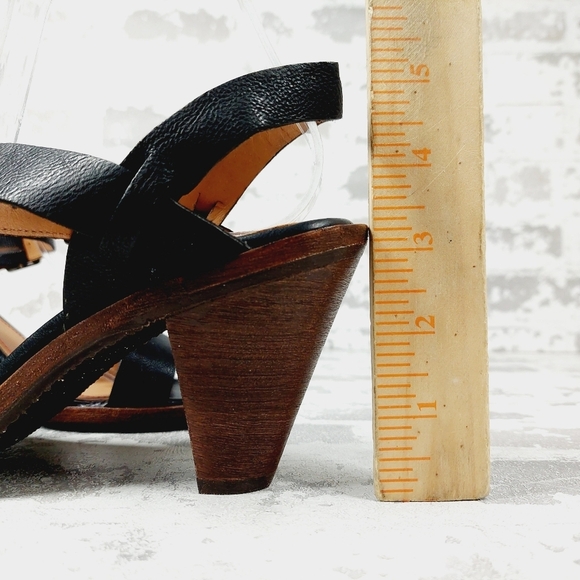 New Trask Saydee Leather Cone Heel Strappy Heeled Sandals V395 - Picture 8 of 12